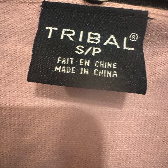 Glam Y2K Tribal Soft Pink w/Black Faux Fur Trim & Ribbons Cardigan - Picture 3 of 5